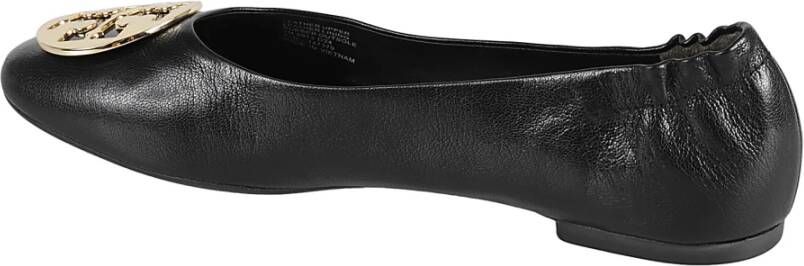 Tory Burch Zwarte Gouden Ballerina`s Elegante Platte Schoenen