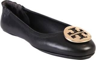 TORY BURCH Zwarte Leren Ballerina Flats Black Dames