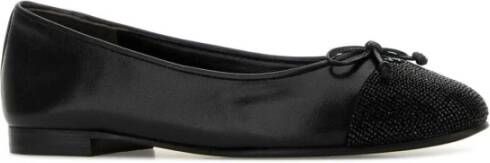 Tory Burch Zwarte Leren Ballerina's Schoenen
