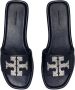 Tory Burch Zwarte leren casual sport slide muiltjes - Thumbnail 2