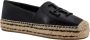 TORY BURCH Zwarte Leren Espadrilles met Ingelegd Logo Black Dames - Thumbnail 2