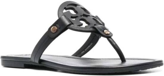 TORY BURCH Zwarte leren instap sandalen Zwart Dames