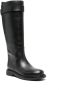 TORY BURCH Zwarte Leren Laarzen met Logo Detail Zwart Dames - Thumbnail 3