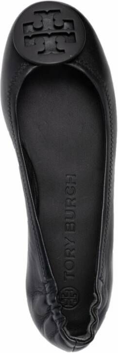 TORY BURCH Zwarte Leren Minnie Ballet Flats Zwart Dames
