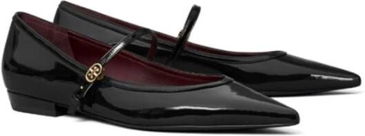TORY BURCH Zwarte Balletflats Dubbel T Motief Black Dames