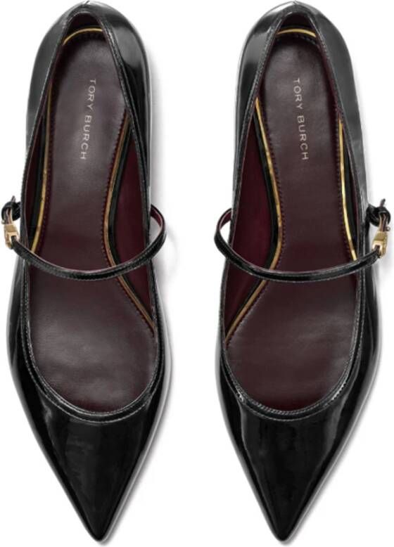 TORY BURCH Zwarte Balletflats Dubbel T Motief Black Dames