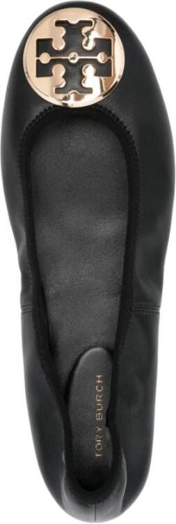 Tory Burch Zwarte platte schoenen Minnie Travel Ballet