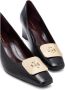 Tory Burch Zwarte Leren Sleehak Pumps - Thumbnail 2