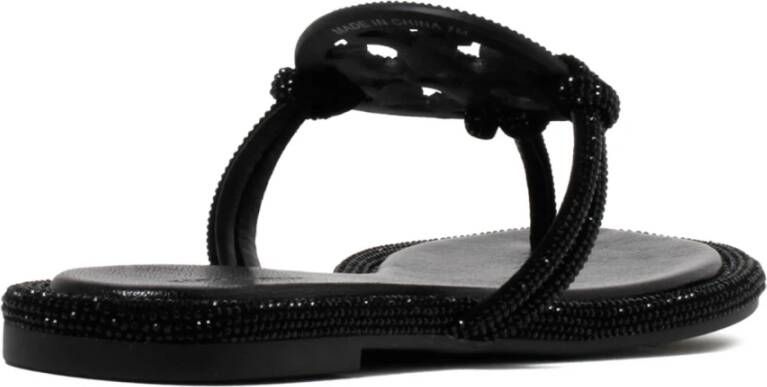 TORY BURCH Zwarte Miller Sandalen met Pavé Detail Black Dames
