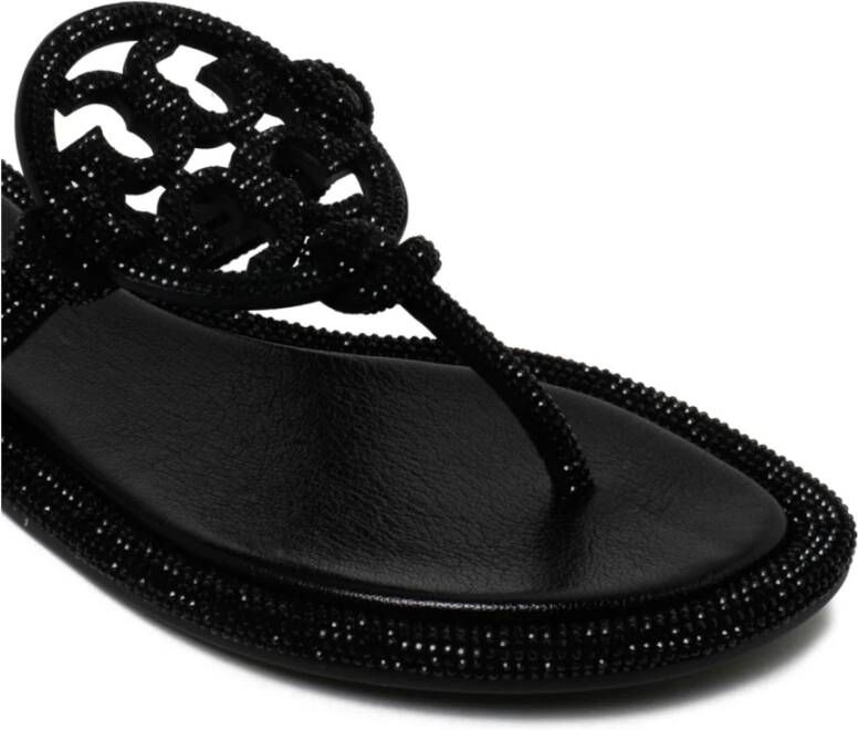 TORY BURCH Zwarte Miller Sandalen met Pavé Detail Black Dames