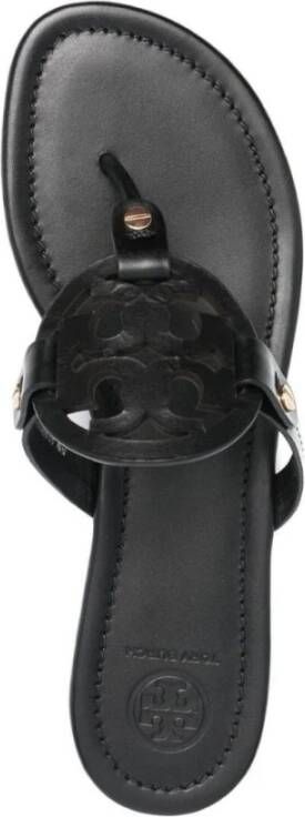 Tory Burch Zwarte platte sandalen