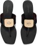 TORY BURCH Zwarte Leren Instap Sandalen met Ingedrukt Logo Black Dames - Thumbnail 2