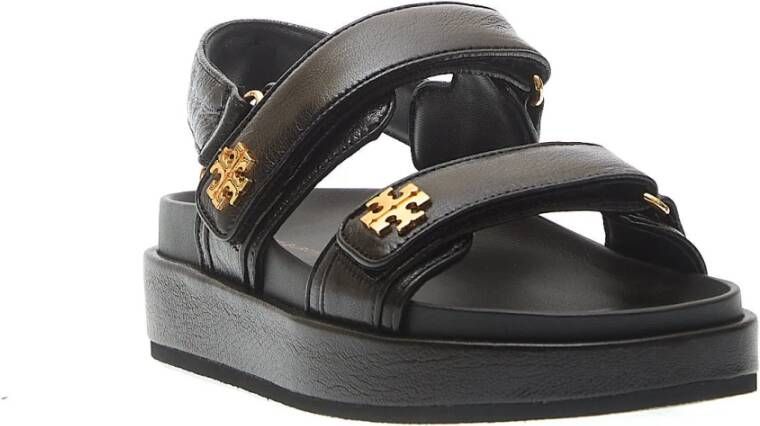 TORY BURCH Zwarte Sleehak Schoenen Velcro Sluiting Black Dames