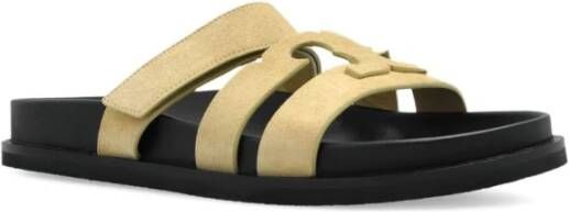 Tory Burch Zwarte Suède Leren Sandalen