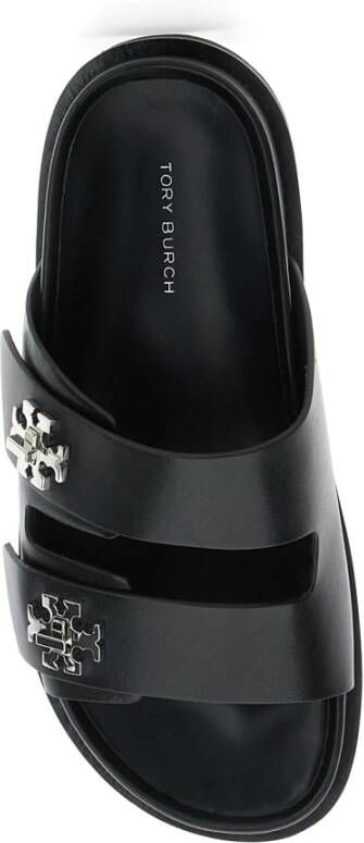 Tory Burch Zwarte T Lock Slide Sandalen