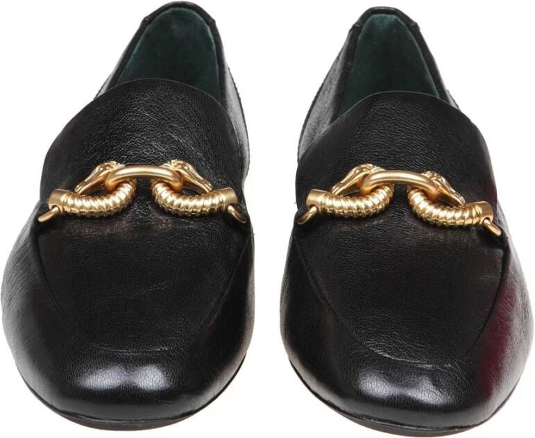 TORY BURCH Zwarte Gouden Loafer Schoenen voor Dames Black Dames