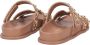 Tosca Blu Bruine Leren Sandalen met Borchia Design - Thumbnail 2