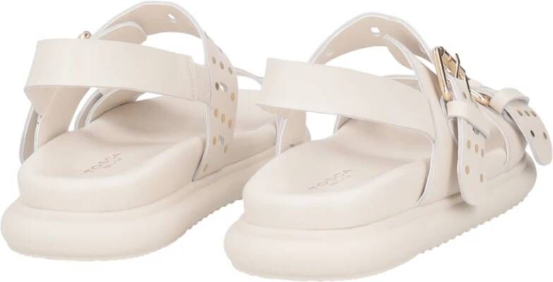 Tosca Blu Ivoor Sandalen met Borchia Detail