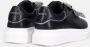 Tosca Blu Zwarte leren instap sneakers met fonkelende strass strikjes Zwart Dames - Thumbnail 4