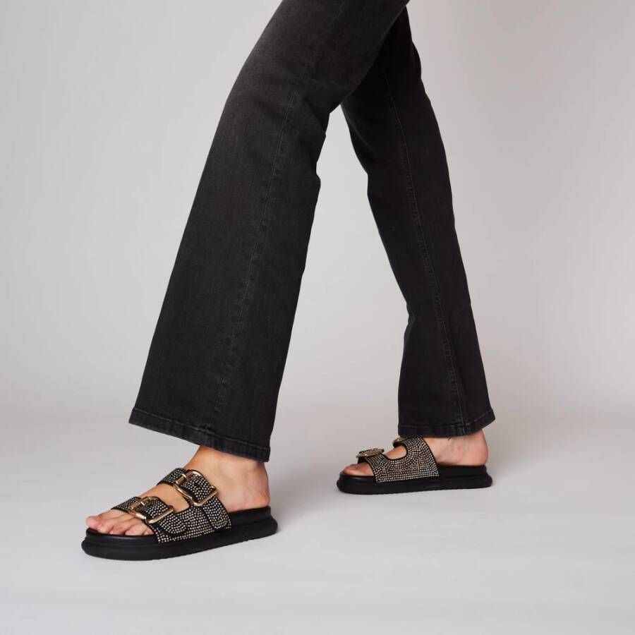 Tosca Blu Zwarte sandalen met brillantini