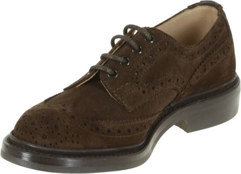 Tricker's Bruin Suède Veterschoen met Dainite-zool