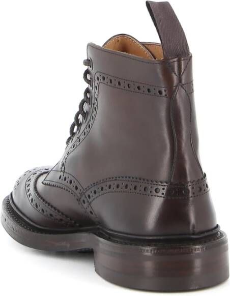 Tricker's Bruine lederen Brogue enkellaarsjes