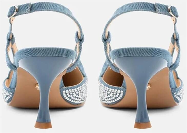 Twentyfour Denim Slingback Platte Schoenen met Strass