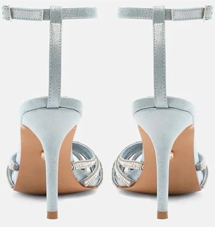 Twentyfour Heldere Blauwe Juweel Sandaal met Strass