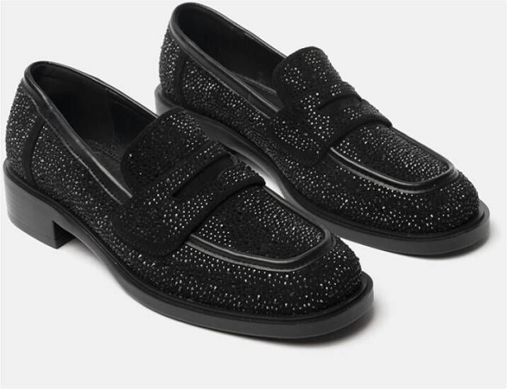 flexdans Zwarte Tap Schoenen PU Lederen Slip On Tap Schoen Dansschoenen