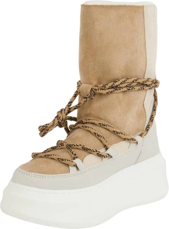 Twinset Beige Gevoerde Enkellaars Beige Dames