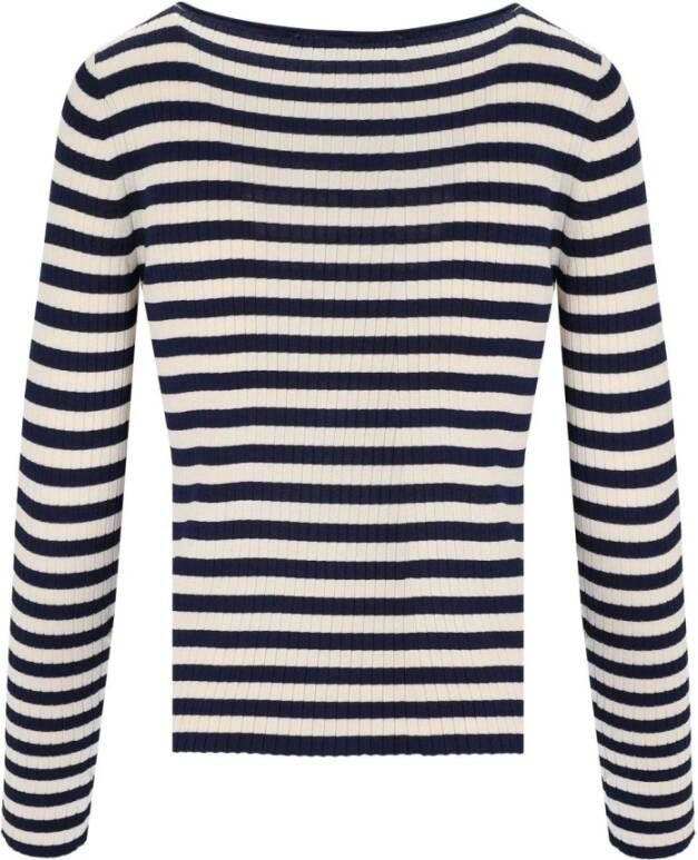 Twinset Blauw Gestreepte Boothals Trui