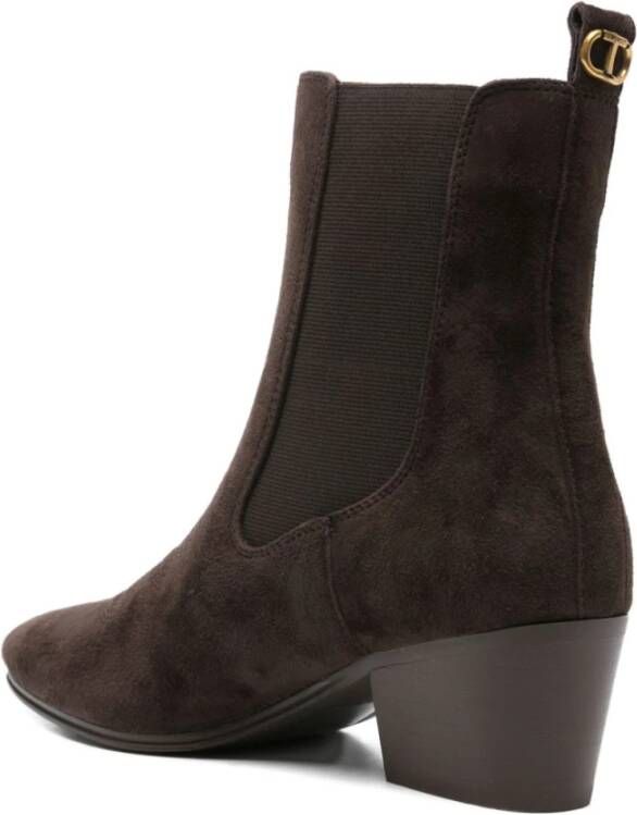 Twinset Elegante Marrone Enkellaarzen