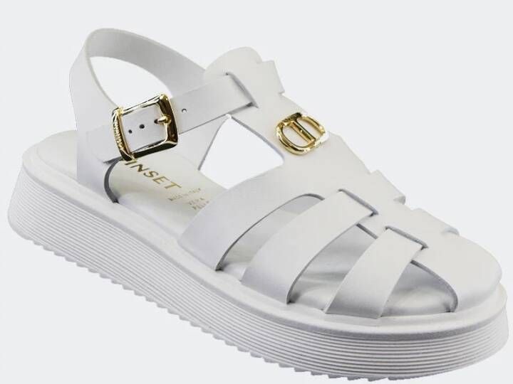 Twinset Flat Sandals White Dames