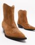 Twinset Geborduurde Suède Cowboy Laarzen Brown Dames - Thumbnail 4