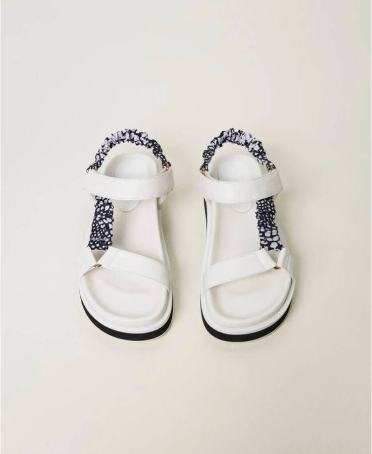 Twinset Gedrukte technische sandalen White Dames