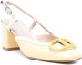 Twinset Gele Slingback Sandalen met Logo Plaque Beige Dames - Thumbnail 4