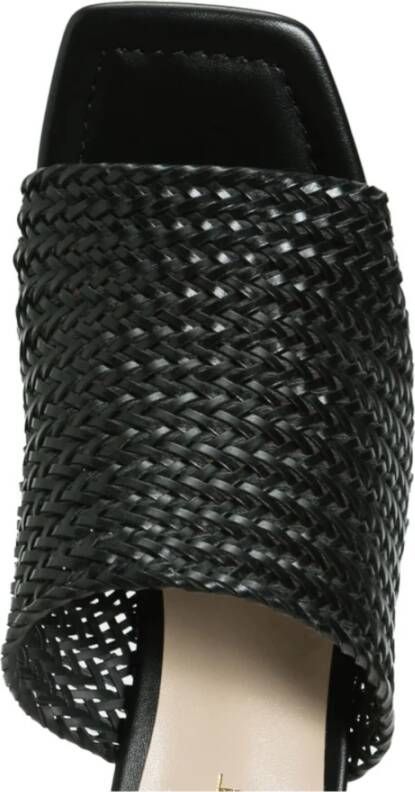 Twinset Gevlochten leren sleehak sandalen
