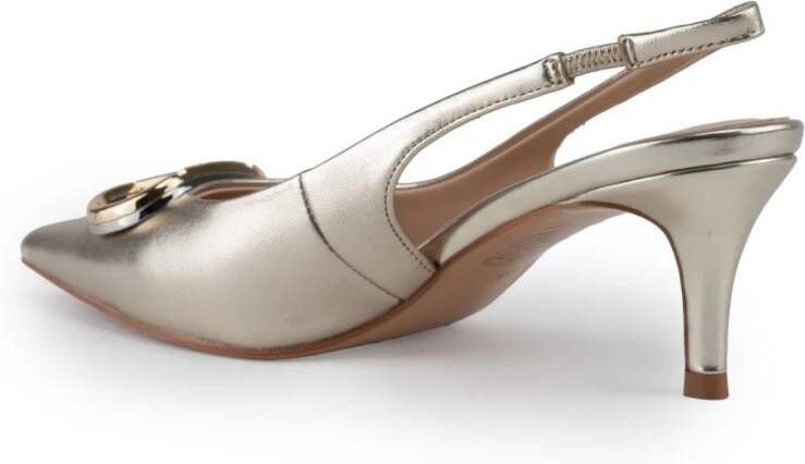 Twinset Grijze Hak Slingback Leren Pumps Gray Dames
