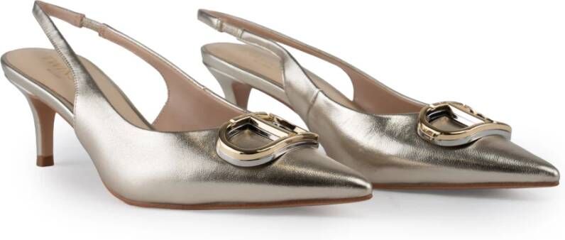 Twinset Grijze Hak Slingback Leren Pumps Gray Dames