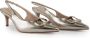 Twinset Grijze Hak Slingback Leren Pumps Gray Dames - Thumbnail 3