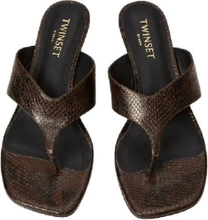 Twinset Leren muiltjes sandalen met python