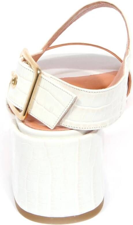 Twinset Off White Leren Sandaal