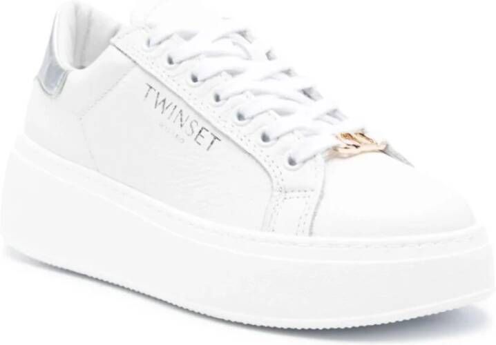 Twinset Optisch Wit Zilveren Sneakers White Dames
