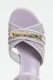Twinset Paarse Raffia Hoge Hak Sandalen - Thumbnail 2
