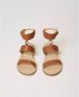 Twinset Platte leren sandalen met studs Brown Dames - Thumbnail 4