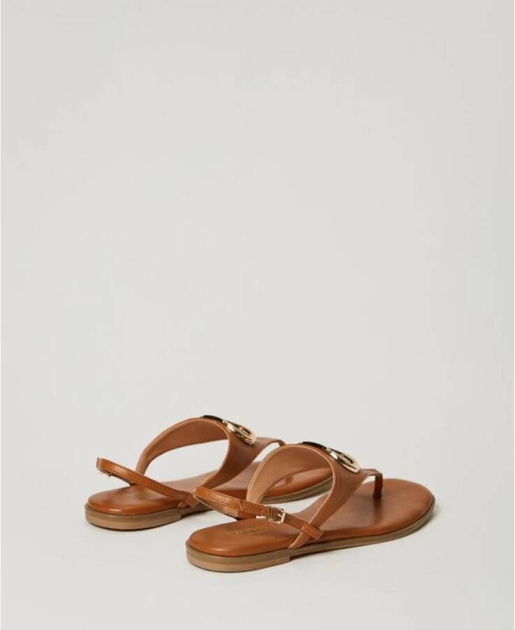 Twinset Platte sandalen Bruin Dames