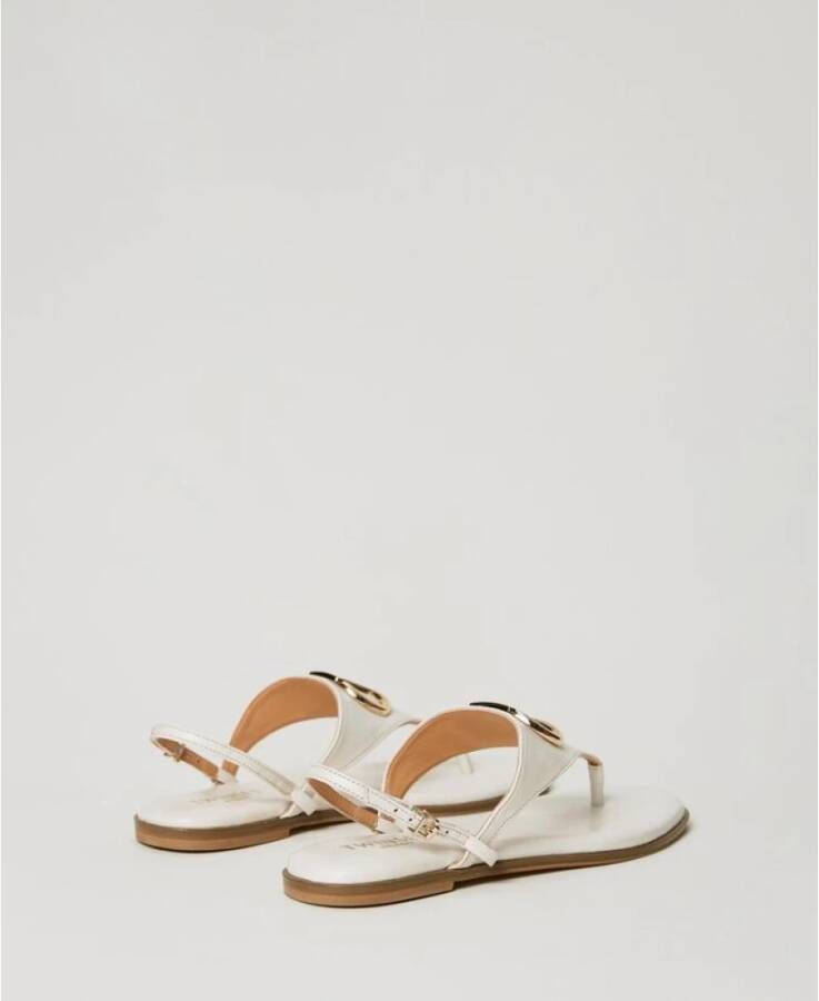 Twinset Platte sandalen Wit Dames