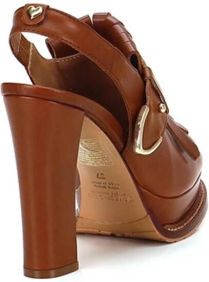 Twinset Sandalen met franjes en hakken Brown Dames