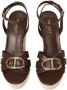 Twinset Wig Sandalen in Koord en Leer - Thumbnail 2