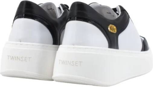 Twinset Witte Leren Platform Sneakers Wit Dames